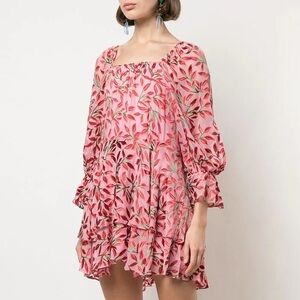 Alice + Olivia Pink Debra Babydoll Mini Dress
